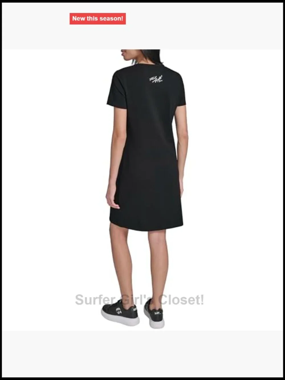Karl Lagerfeld Short Sleeve Crew Neck Logo T-Shirt Dress Cotton Spandex